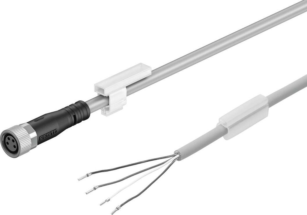 Festo Cable Lead, 0 to 30V AC/DC Operating Voltage, 75mm Bending Radius - NEBU-M8G3-K-5-LE3 .