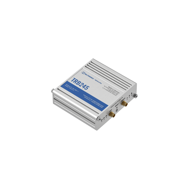 TELTONIKA 4G (LTE) – Cat 4 up to 150 Mbps, 3G – Up to 42 Mbps, 2G – Up to 236.8 kbps GATEWAY [TRB245]