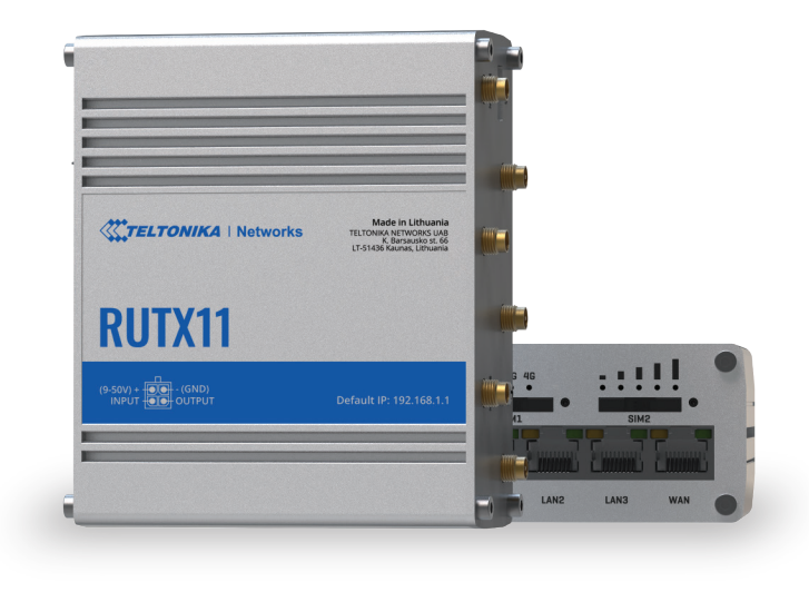 TELTONIKA Router  4G (LTE) – Cat 6 up to 300 Mbps, 3G – Up to 42 Mbps [RUTX11]
