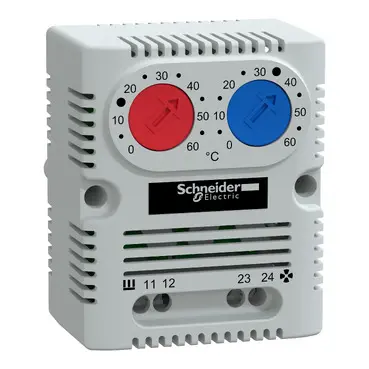 Schneider ClimaSys CC - double thermostat 250V - range of temperature 0…60°C - 1NO/NC - °C