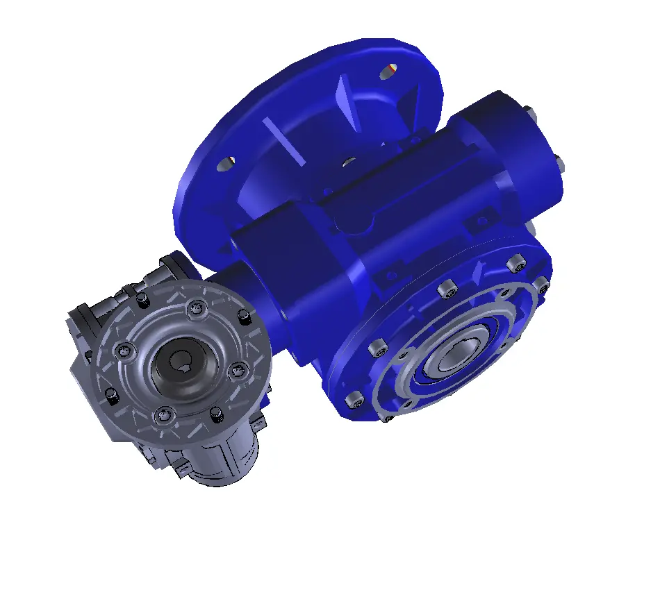 STM.SPA (Italy) Double Worm Gearbox Code: 2114102291, size: 40/70, ratio:1/980, PAM G 63B14, Mounting M1, Position A1, standard oil included, without motor