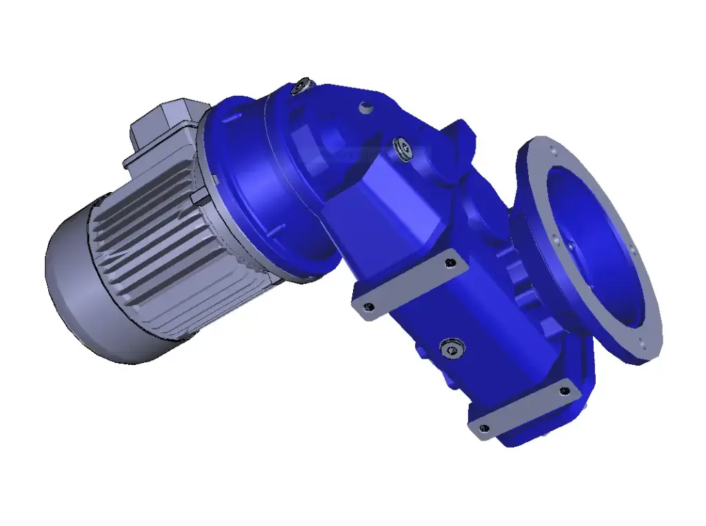 STM SPA Long parallel shaft mounted gearboxes with motor PLM, Size 65, Reduction stages: 3, ratio: 197.9, Flange: F1, with IE3 Motor 0.55 KW, 4 poles, 3 phase 230/400 VAC 50/60HZ, IP 66, AS-4239= paint RAL 7031, Oil included, Mounting position M1 (Old Code : 2240009181)