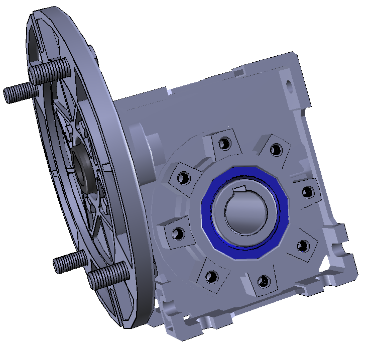 STM Universal Worm Gearbox, UMI Series, Size: 63, Ratio:10/1, Input PAM 80B5,  Hollow Shaft 25mm , With Standard Oil, Without Painting, Mounting Position: M1