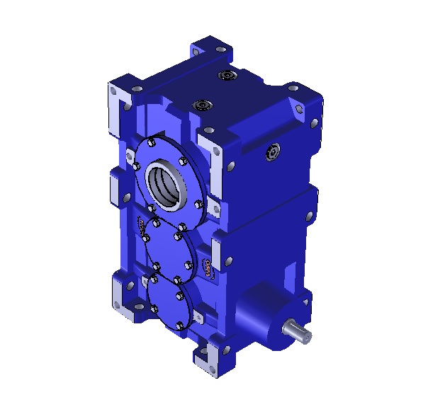 7843200001 GSM.SPA ( Italy) Bevel gearbox, Without Motor, Size:810, Ratio: 44.9, Graphic Execution: C1s, input: ECE, Mounting: M3-M4, Output shaft: US, Standard painting RAL 5010 type1 ( ISO 12944 – C3-M) , OIL: Not included