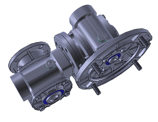[CR_I_28/40_A_9_1/800_P_40x20_M1_INOIL_STD_Without_Paint_N] STM.SPA (Italy) Double Worm Gearbox Without Motor, size: 28/40, ratio:1/800, (IEC solid input shaft)  Mounting M1, Position A 9, code: 2114130751