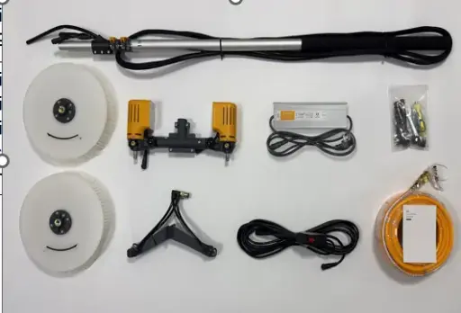 [X41-11.5] XYT X4 Double Brushes Cleaning Machine Powered version 11.5m carbon fiber rod*1 T-type damping rotary jump kit* 1 350rmp Brushless motor*2 32cm Disc brush Head*2 220V Power converter*1  9M Extension water and electricity cable*1 Instruction manual*1 Certificate*1 Machine Accessory kits*1 20m high pressure water pipe*1(free gift) International socket converter*1(free gift）[X41-11.5]